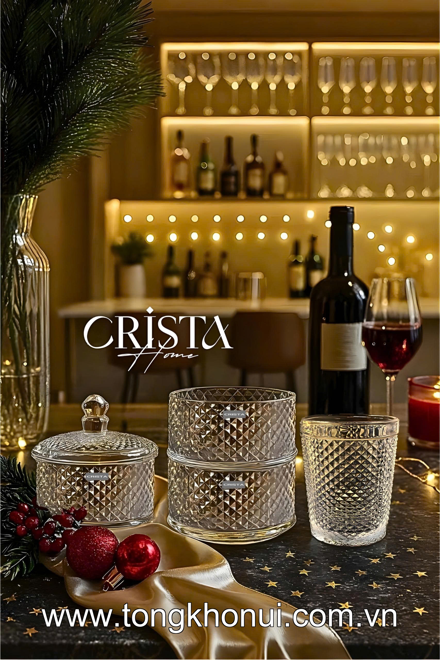 HŨ ĐỰNG MỨT 3 TẦNG THỦY TINH VÂN KIM CƯƠNG CRISTA HOME – KHAY BÁNH KẸO NGÀY TẾT SANG TRỌNG (MÃ 60207) ảnh 2