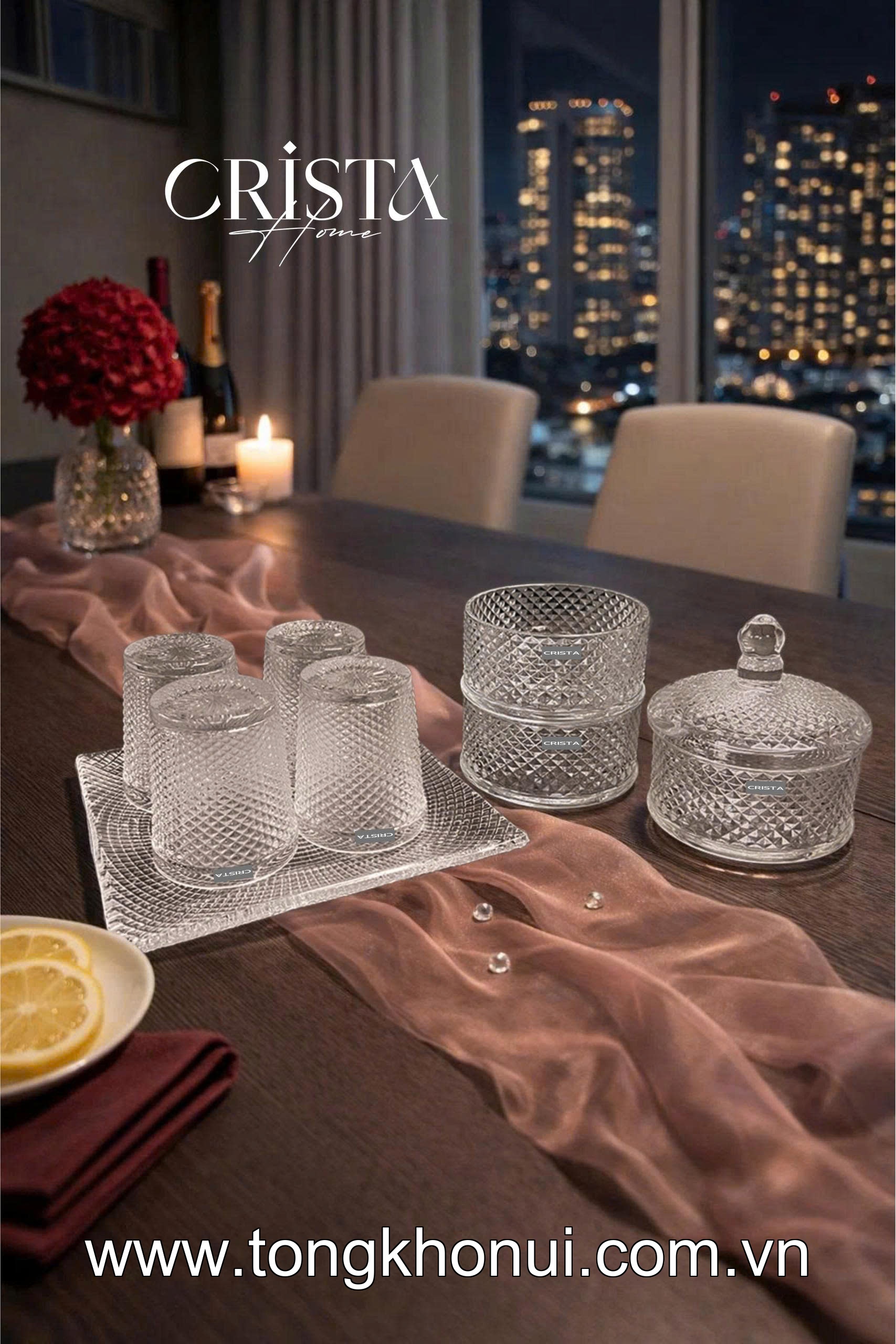 HŨ ĐỰNG MỨT 3 TẦNG THỦY TINH VÂN KIM CƯƠNG CRISTA HOME – KHAY BÁNH KẸO NGÀY TẾT SANG TRỌNG (MÃ 60207) ảnh 14
