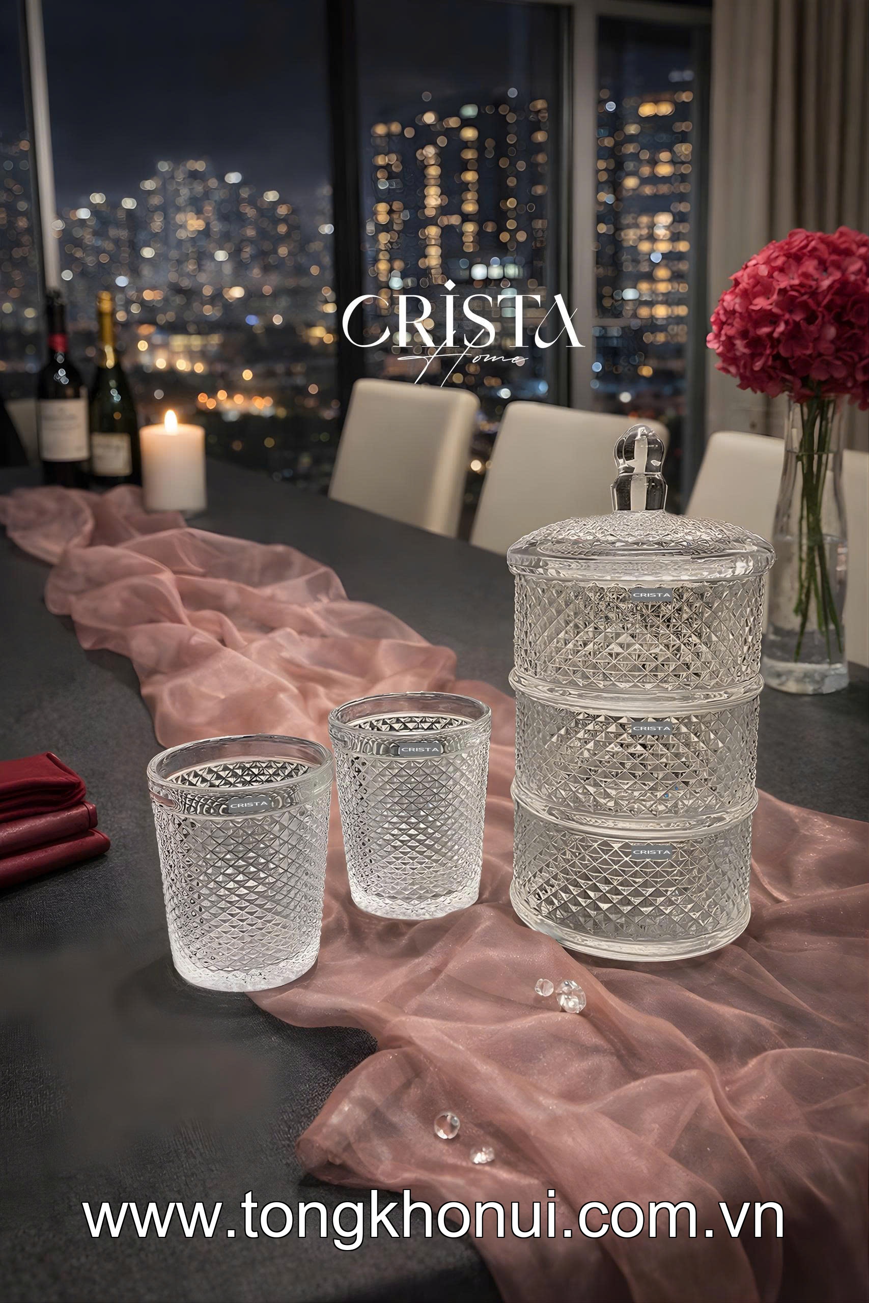 HŨ ĐỰNG MỨT 3 TẦNG THỦY TINH VÂN KIM CƯƠNG CRISTA HOME – KHAY BÁNH KẸO NGÀY TẾT SANG TRỌNG (MÃ 60207) ảnh 18