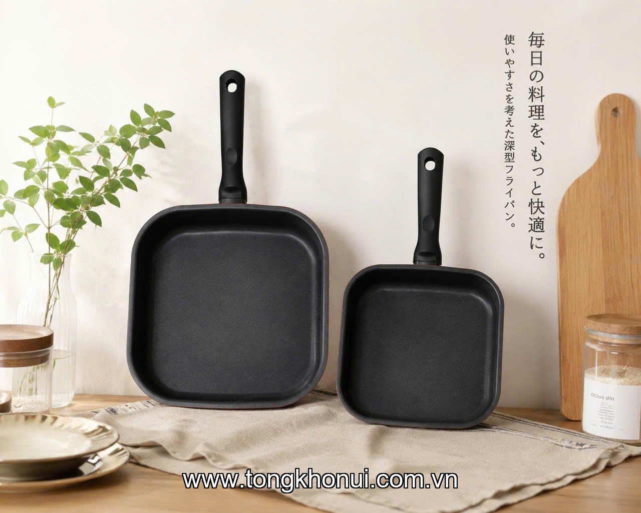 CHẢO VUÔNG SÂU LÒNG CHỐNG DÍNH DAIKIN CAO CẤP KAKUSEE – SIZE 20X20CM & 24X24CM 4972940198429 ảnh 9